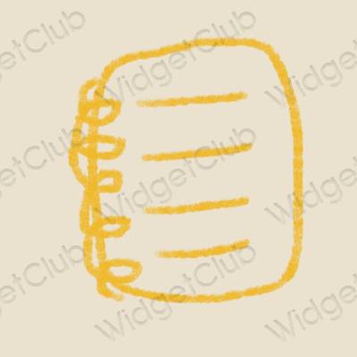 Estetik kuning air Notes ikon aplikasi