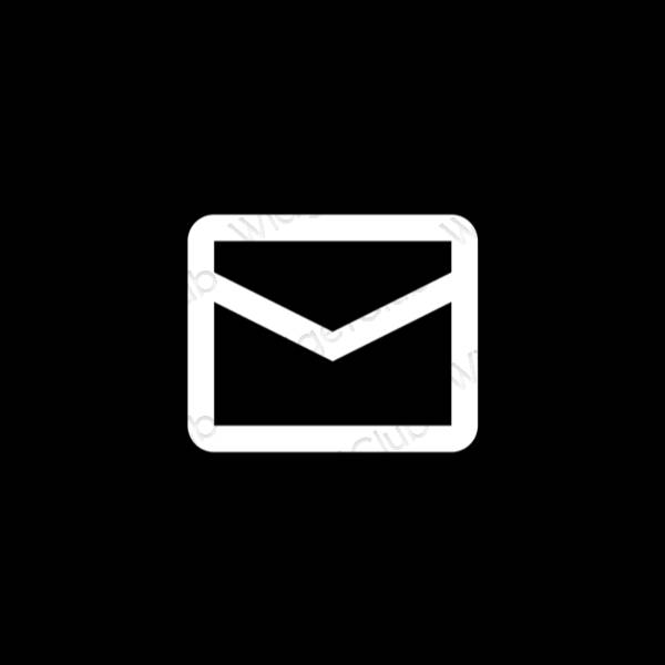 Estetsko Črna Mail ikone aplikacij