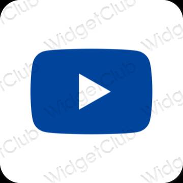 Esteetiline sinine Youtube rakenduste ikoonid
