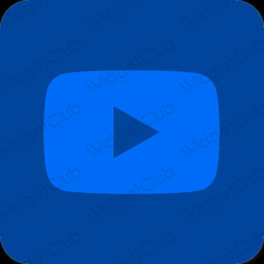 Estetisk blå Youtube app ikoner