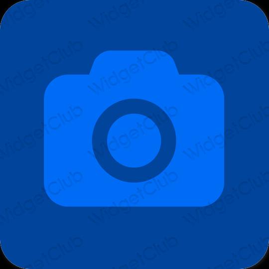 Stijlvol blauw Camera app-pictogrammen