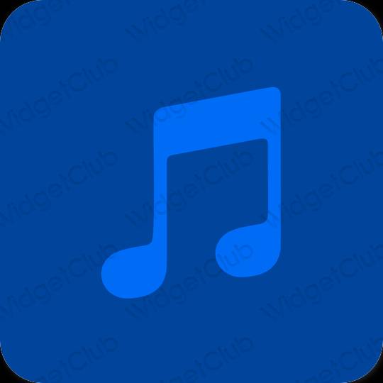Estetik biru Music ikon aplikasi