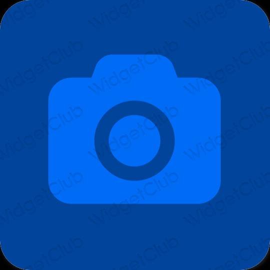 Estetický modrý Camera ikony aplikací