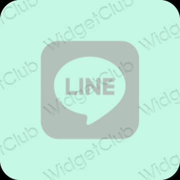 Естетичний пастельний синій LINE значки програм