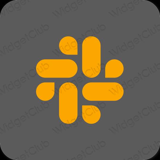 Estético cinzento Slack ícones de aplicativos
