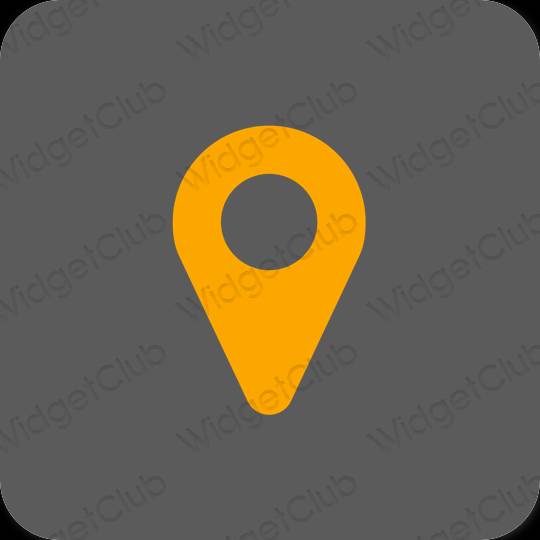 Estetický šedá Google Map ikony aplikací