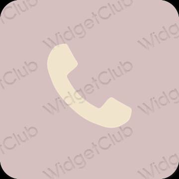 Esteetiline pastelne roosa Phone rakenduste ikoonid