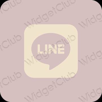 Estetski pastelno ružičasta LINE ikone aplikacija
