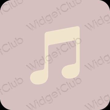 Estético rosa pastel Music iconos de aplicaciones