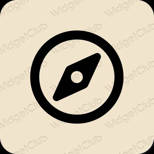 Estético beige Safari iconos de aplicaciones