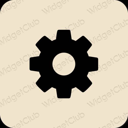 Estetico beige Settings icone dell'app