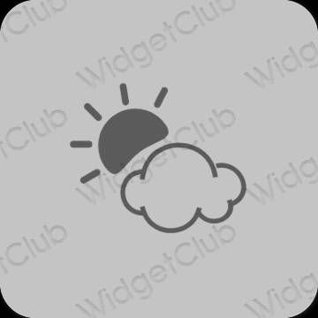 Estetisk grå Weather app ikoner