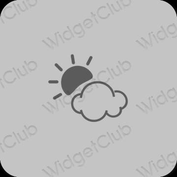 Estético cinzento Weather ícones de aplicativos