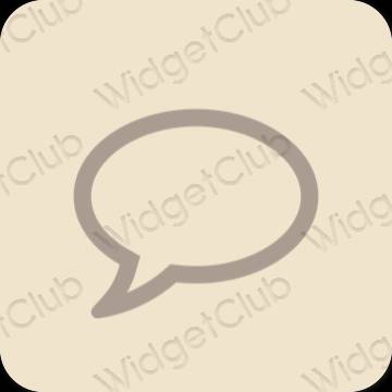 Estetický béžový Messages ikony aplikací