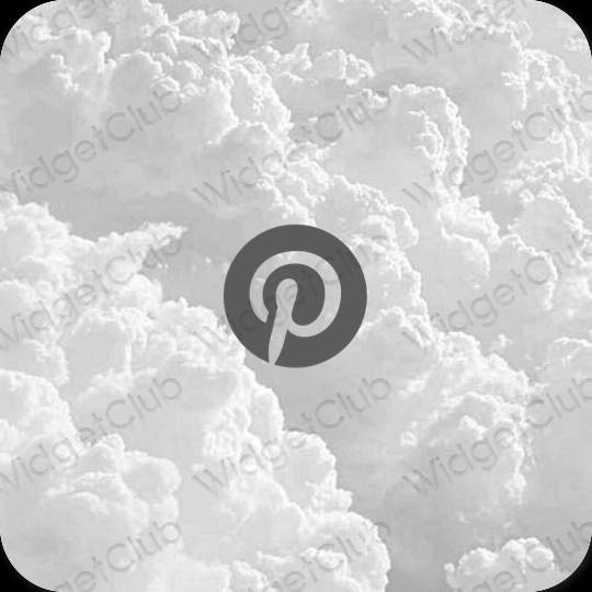 Estético gris Pinterest iconos de aplicaciones