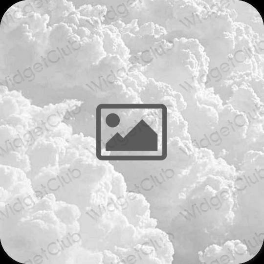 Estetický šedá Photos ikony aplikací