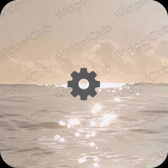 Estetik kuning air Settings ikon aplikasi
