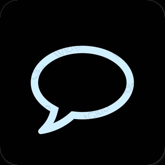 Estetyka czarny Messages ikony aplikacji