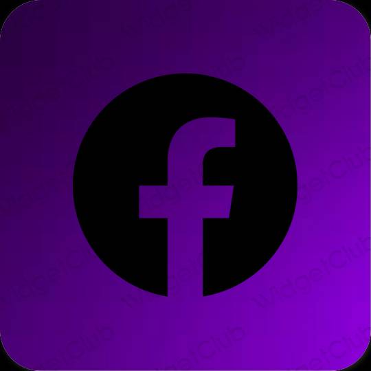 Estetic negru Facebook pictogramele aplicației