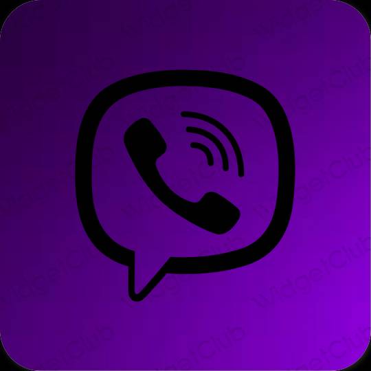 Ästhetisch Schwarz Viber App-Symbole