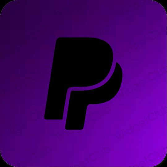 Estetické čierna Paypal ikony aplikácií