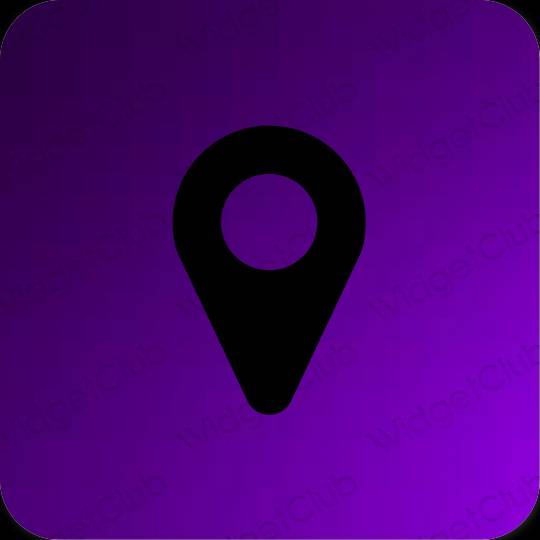 Aesthetic black Google Map app icons