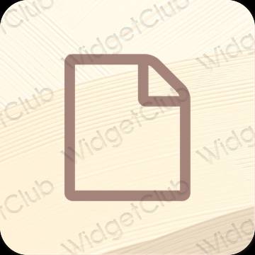Естетичен кафяво Files икони на приложения