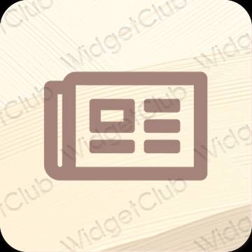 Estetski smeđa Books ikone aplikacija