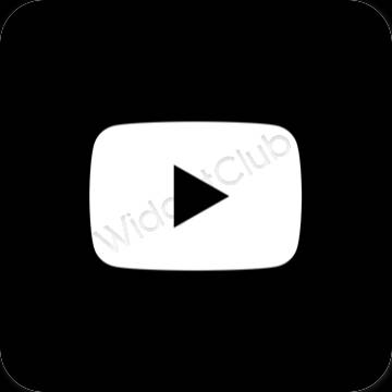 Stijlvol zwart Youtube app-pictogrammen