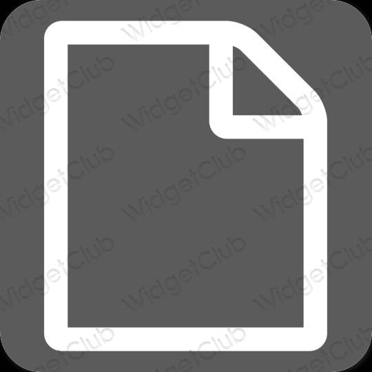 Aesthetic gray Notes app icons