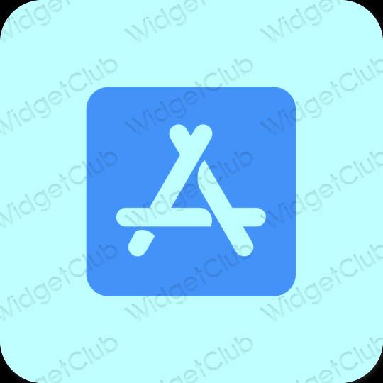 Estetik pastel mavi AppStore proqram nişanları