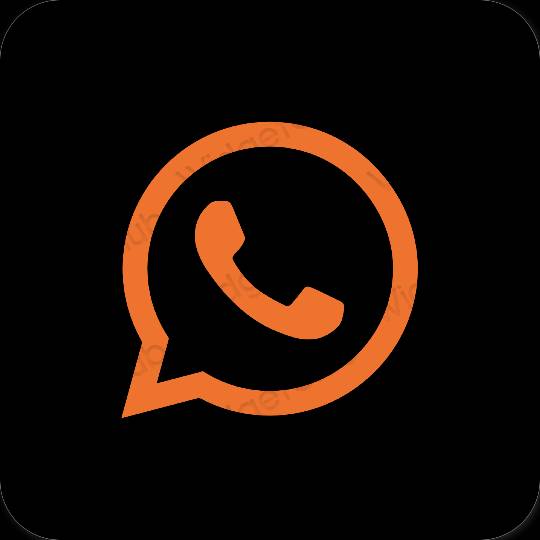 Estetik hitam WhatsApp ikon aplikasi