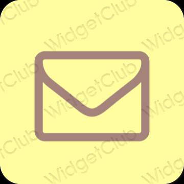 Aesthetic yellow Mail app icons