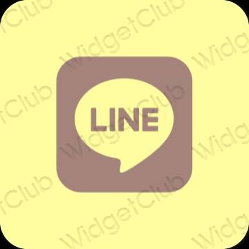 Estetik sarı LINE uygulama simgeleri