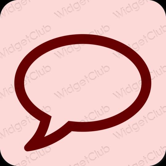 Estetický pastelově růžová Messages ikony aplikací
