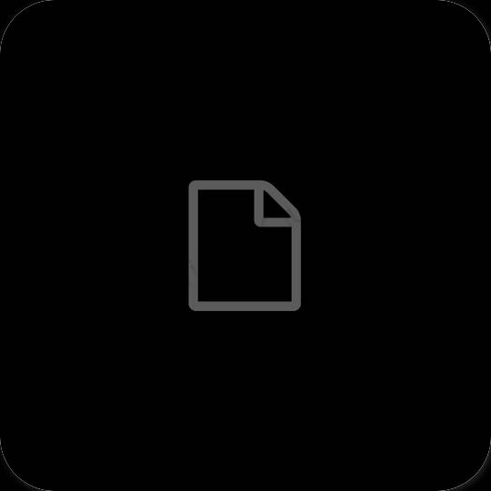 Estetis hitam Notes ikon aplikasi