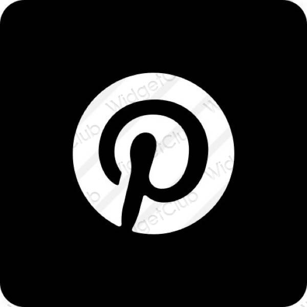 审美的 黑色的 Pinterest 应用程序图标