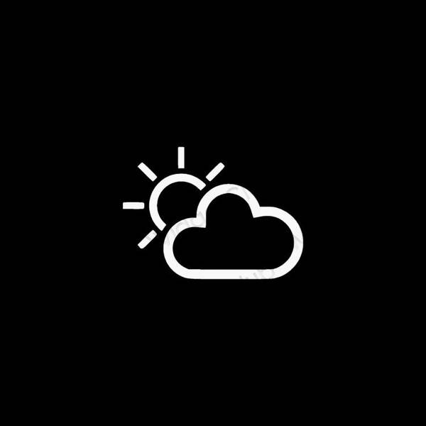 Thẩm mỹ đen Weather biểu tượng ứng dụng
