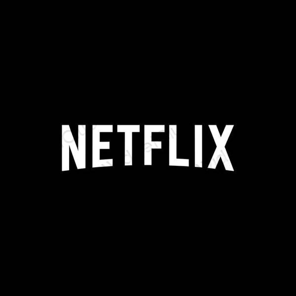 Esztétika fekete Netflix alkalmazás ikonok