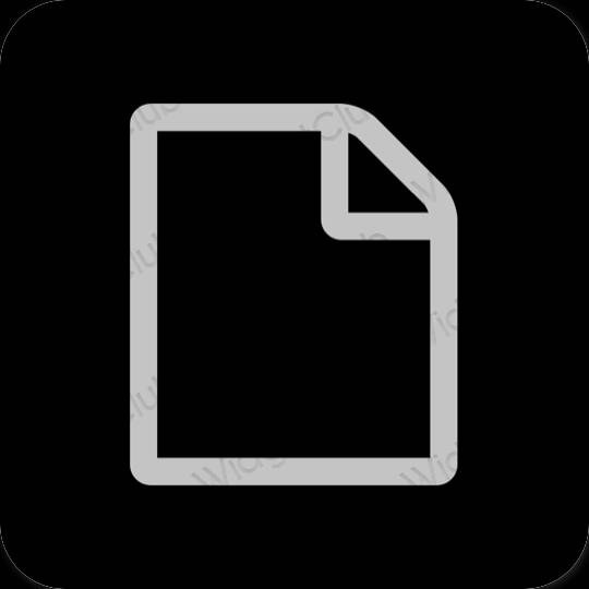 Æstetisk sort Notes app ikoner