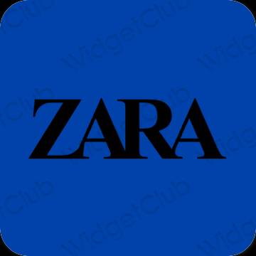 Estetyka niebieski ZARA ikony aplikacji