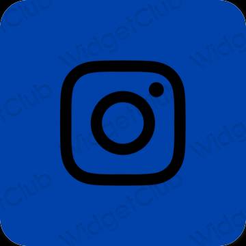 Ესთეტიური ლურჯი Instagram აპლიკაციის ხატები