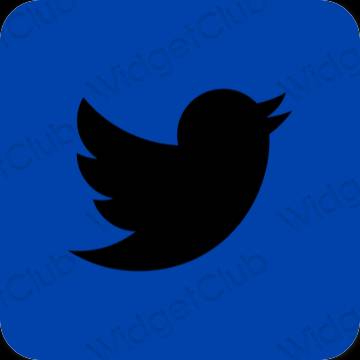 Естетски Плави Twitter иконе апликација