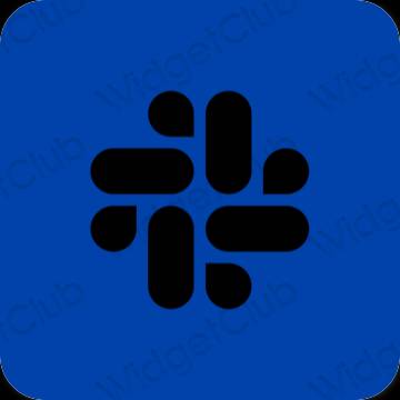 Esthétique bleu Slack icônes d'application