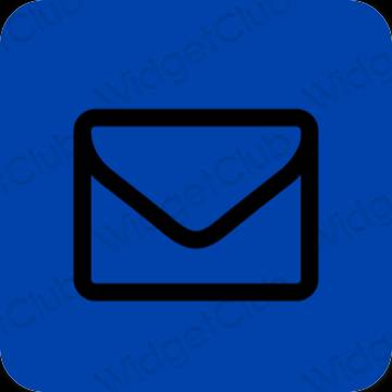 Estetik biru Mail ikon aplikasi