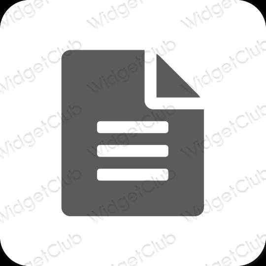 Естетичен сиво Notes икони на приложения