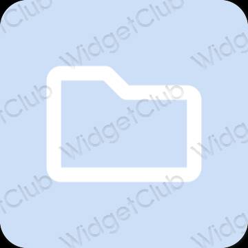 Estetis biru pastel Files ikon aplikasi