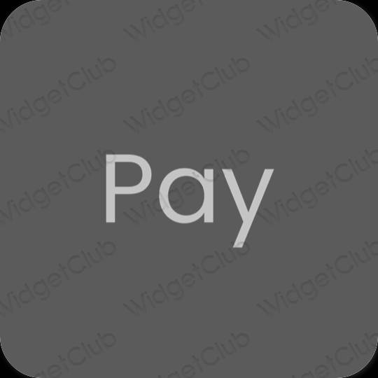 Estetický šedá PayPay ikony aplikací