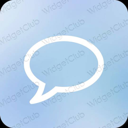 Esztétika pasztell kék Messages alkalmazás ikonok