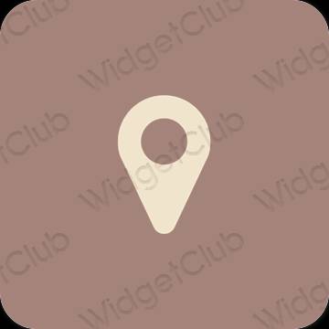Æstetisk Brun Map app ikoner